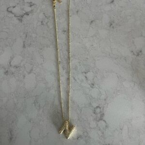 14k Gold plated bubble Initial Pendant Necklace